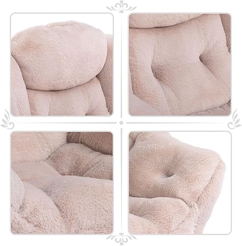 Miniatura 376 de HollyHOME - Silla perezosa grande de tela para sala de estar, silla de lectura, acogedora silla de descanso con reposabrazos, sofá de ocio, color