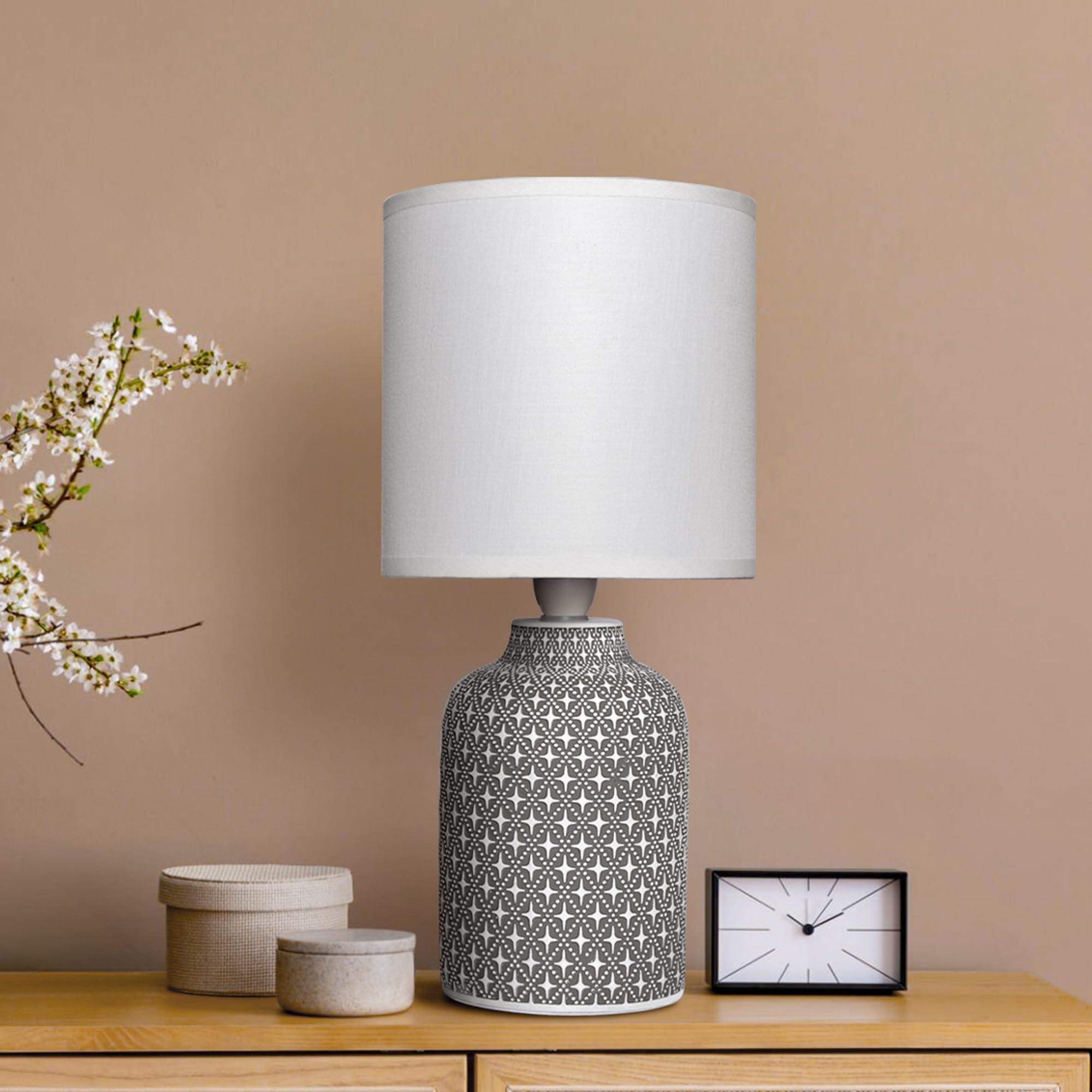 MAGIK Moroccan Hue Table Lamp (Grey) Concrete Base, 5W E14 Base Bulb Included, for Bedroom, Dining, Living Room (B0CZNRT592) Amazon Price History, Amazon Price Tracker