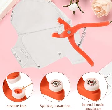 400PCS Press Studs Silver Metal Snap Button Fastener Kit with Snaps Pliers Steel Five Claw Buckle Tool Set No Sewing 9.5MM Press Stud Kit for Clothing Crafting Sewing Leather Snaps Buttons