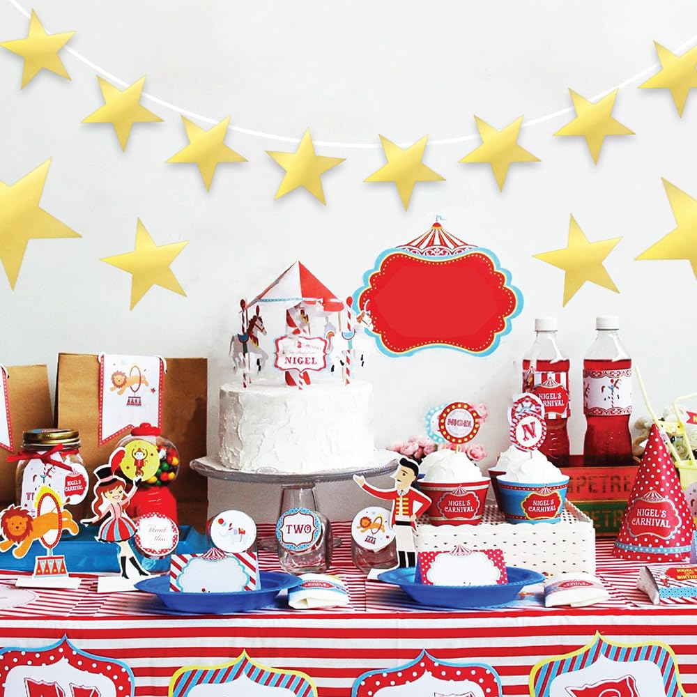 48 Goldene Sternausschnitte Aus Papier – Doppelseitig Bedruckt, 27,9 Cm – Für Party, Weihnachten & Klassenzimmerdeko