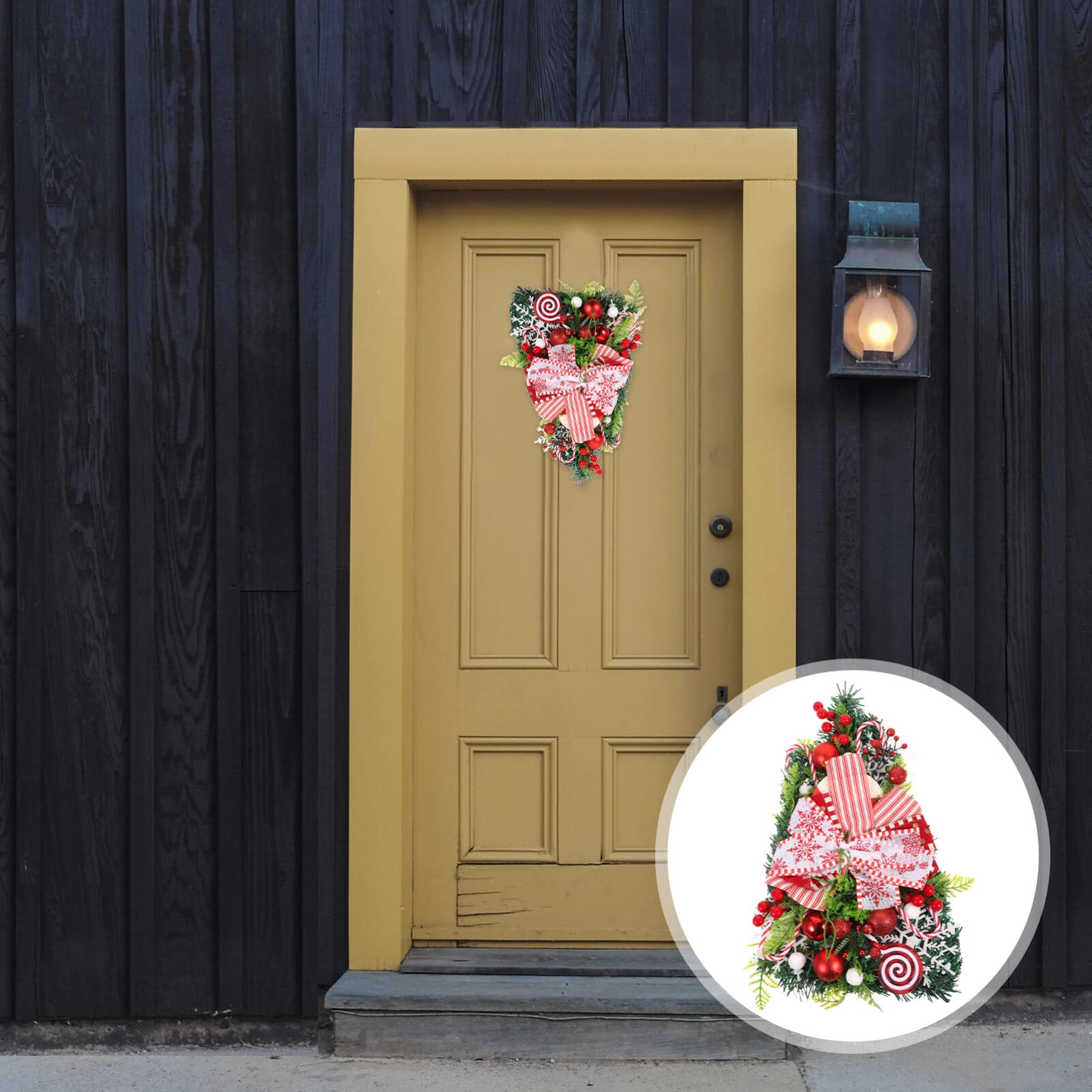 Ciieeo Unique Christmas Tree Wreath Door Pendant Decorative Ornament Home Decor Random Style