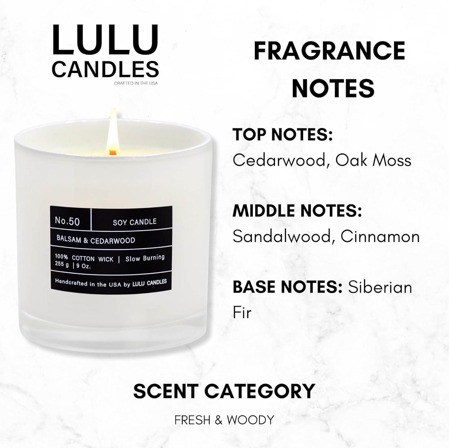 Lulu Candles | Balsam & Cedarwood | Smells Like Fresh Fir | Luxury Scented Soy Jar Candle | Hand Poured in The USA | Highly Scented Long Lasting (9 Oz.) - Image 3