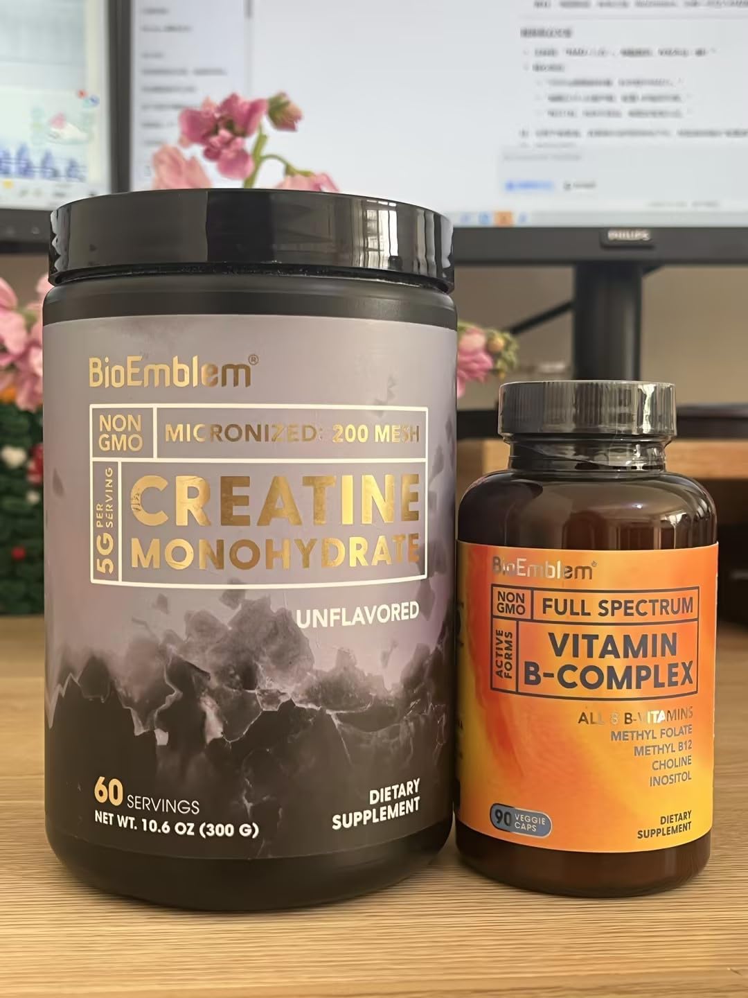 BioEmblem Vitamin B-Complex and Creatine Monohydrate Powder
