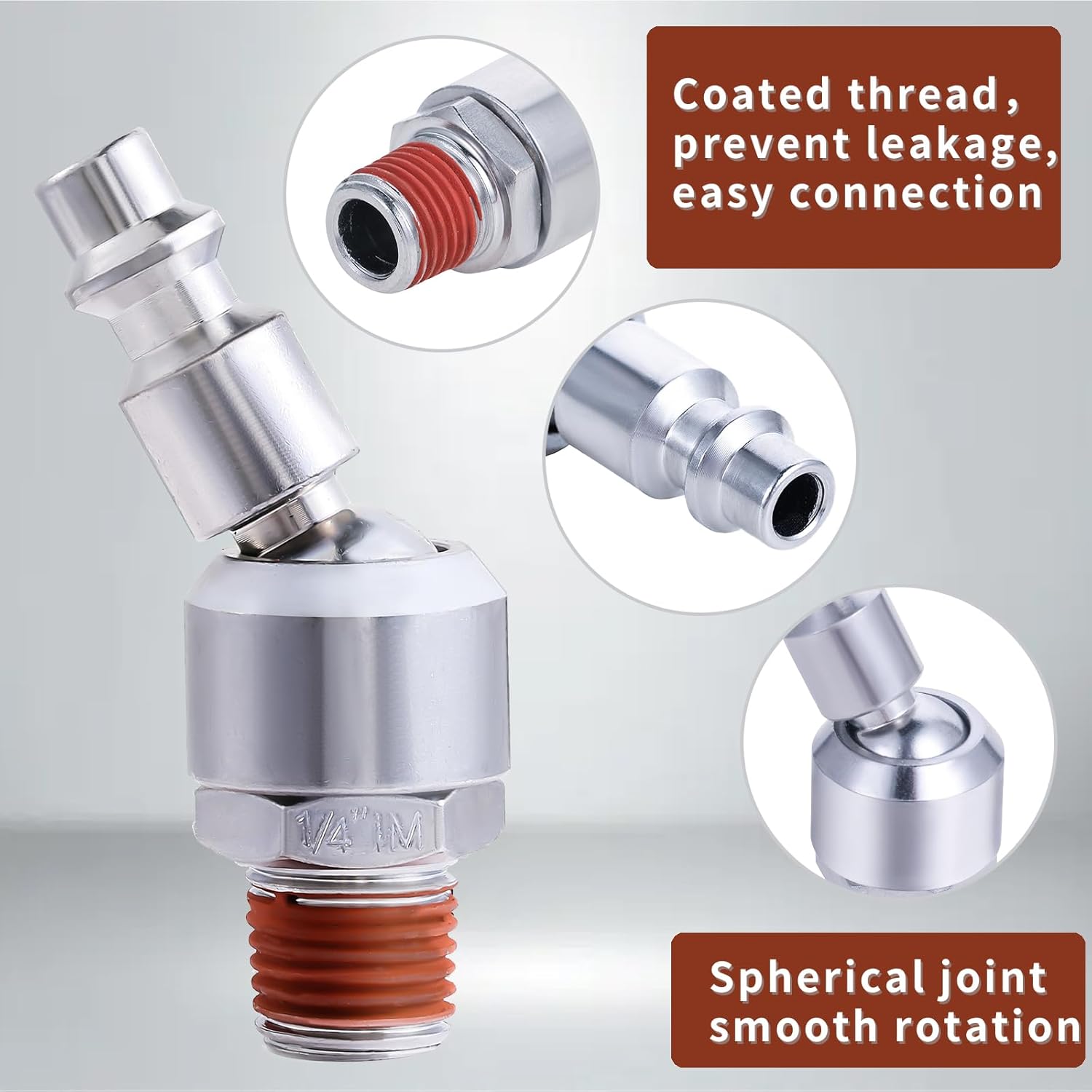 1/4" FNPT Air Coupler 10pcs and 1/4" Swivel Air Plug 6pcs