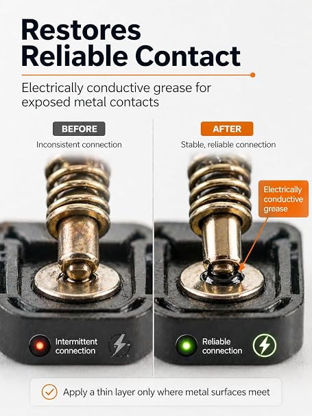 Lubree Electrically Conductive Grease 500 mL, Carbon Contact Paste for Low-Voltage Contacts, Connectors & Terminals
