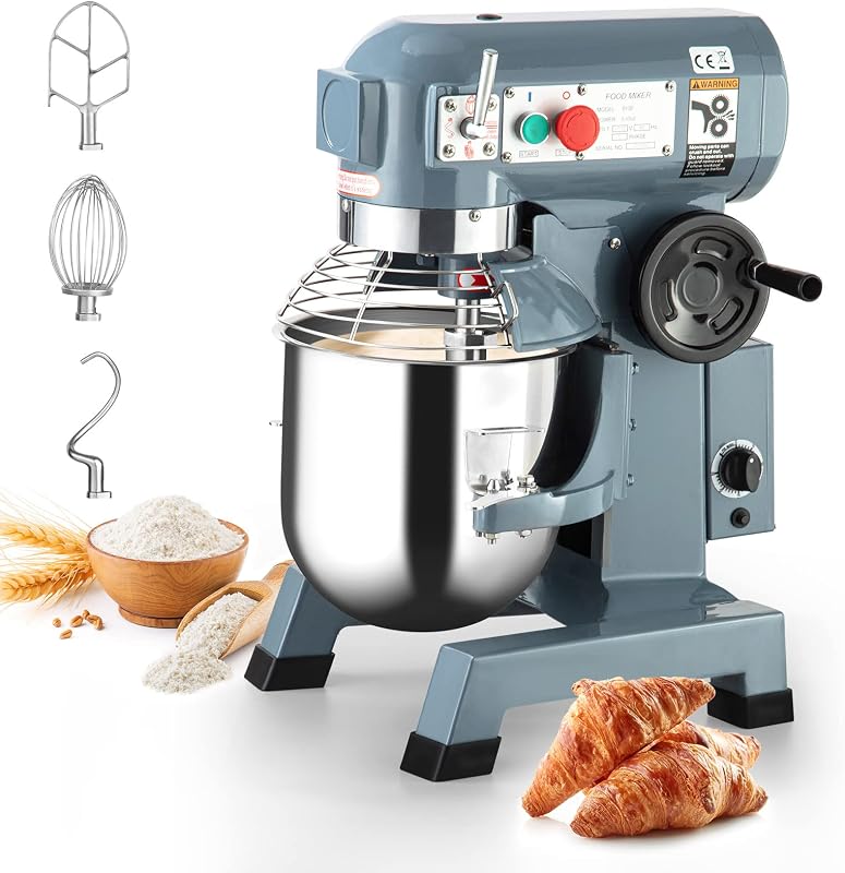 Commercial Food Mixer 15QT 600W 110V 3 Speeds Adjustable, Stainless Steel Bowl Stand Mixer With Safety Guard, Premium for Schools Bakeries Restaurants Pizzerias