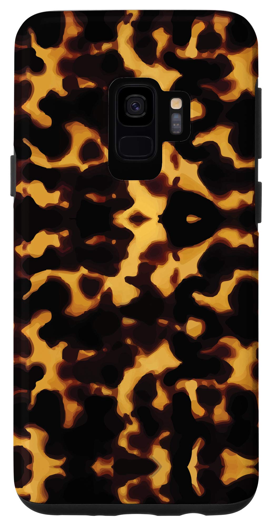 Galaxy S9 Tortoise Shell Pattern Brown & Orange Exotic Turtle Shell Case