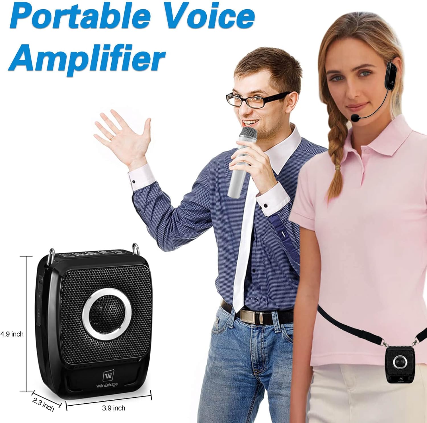 Voice Amplifier with Dual Professional Microphones Wireless-25W Portable Microphone and Speaker Pa System, Bluetooth Speaker with Microphone Megaphone for Teachers Outdoor Indoor ect - Image 9