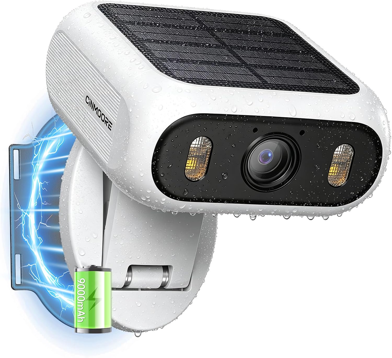 1080P Solar Security Camera, 4G LTE Cellular Security Camera Wireless Outdoor, with SIM Card, No WiFi, Magnetic Folding Mount, AI Motion Detection, Full Color Night Vision, Two-Way Audio