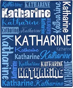 Personalized Blanket for Kids Adults Personalized Name Blanket Custom Blanket with Name Personalized Gifts for Christmas Birthday Valentines Day Mothers Fathers Day (Dark Blue, 40"x50")