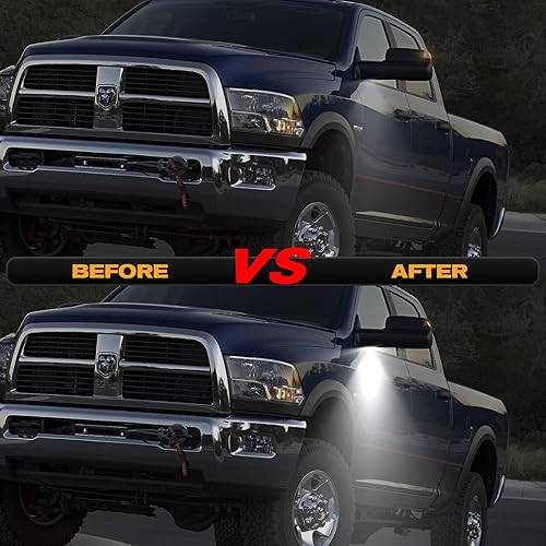 Miniatura 7 de Gempro Kit de luces LED para charcos y señales de giro de espejo lateral para 2010-2018 Dodge Ram 1500 2500 3500 4500 5500 lámparas de espejo de