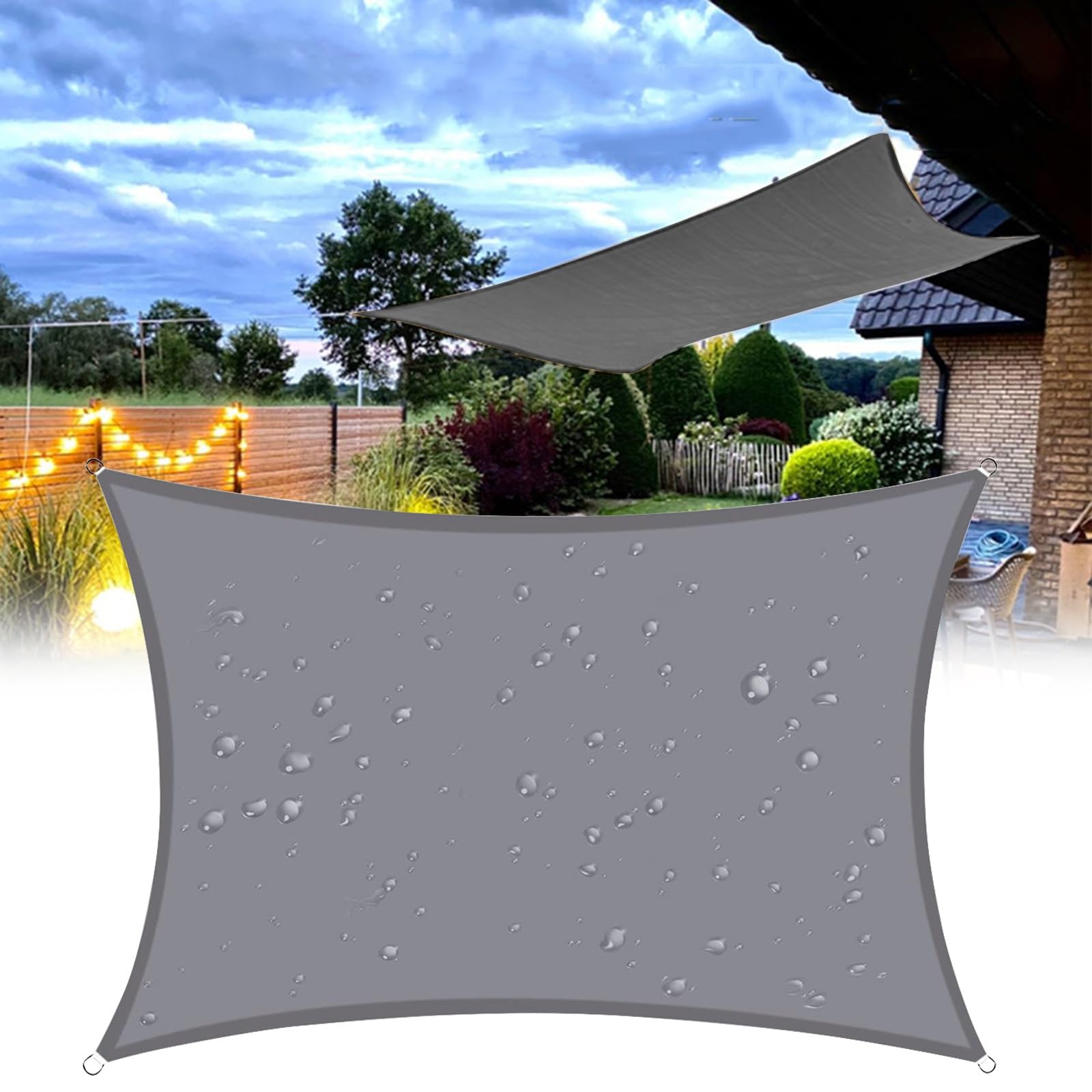 Voile d'ombrage rectangle V3VOGUE anti-UV pour stopper la chaleur du jardin