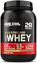Optimum Nutrition Gold Standard 100% Whey Protein Powder for Muscle Development and Recovery with Glutamine and Natural BCAA Amino Acids, Chocolate and Peanut Butter Flavour, 28 Doses, 805 g
