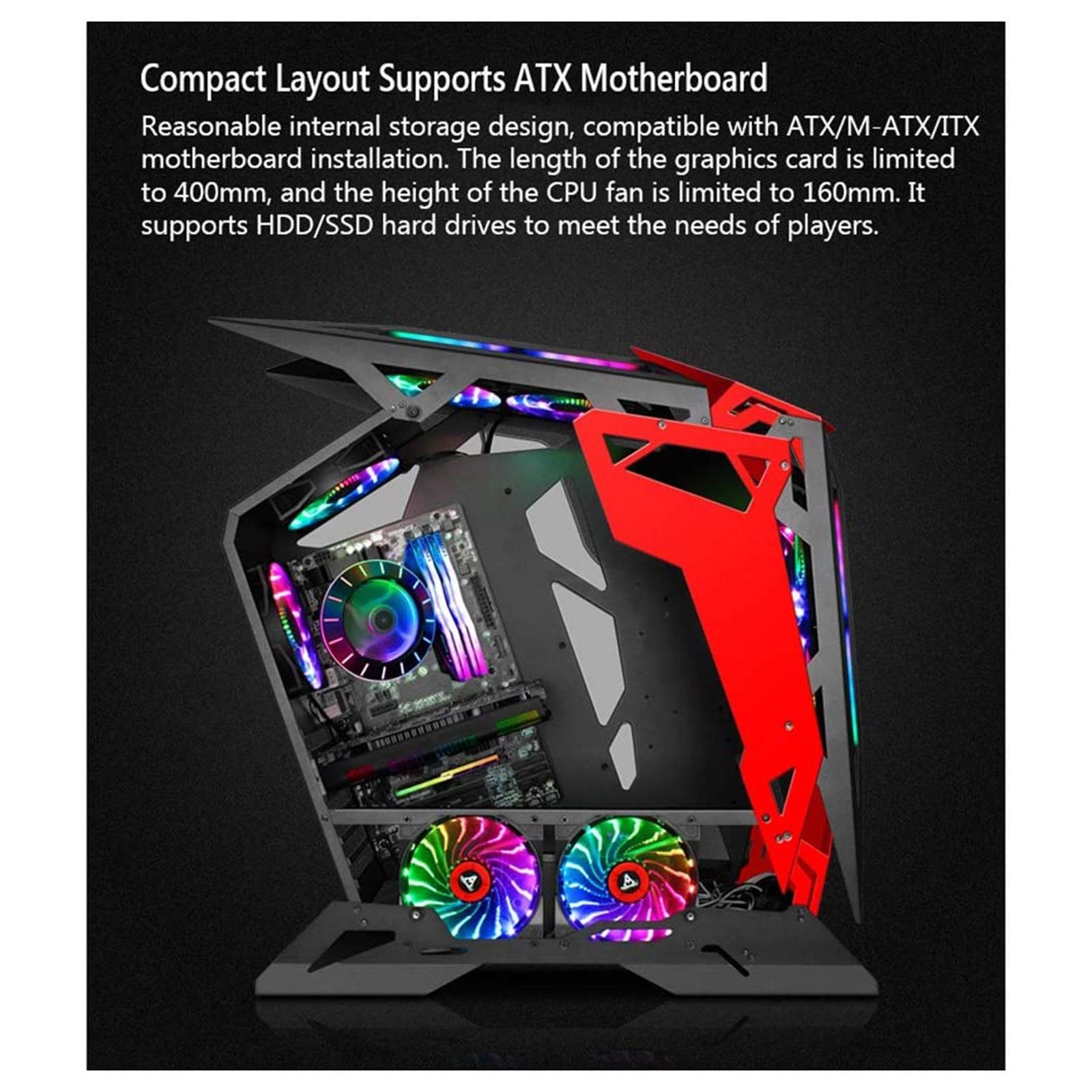 Amazon.co.jp: コンピュータケース、ミッドタワーATX/M-ATX-PCゲーム