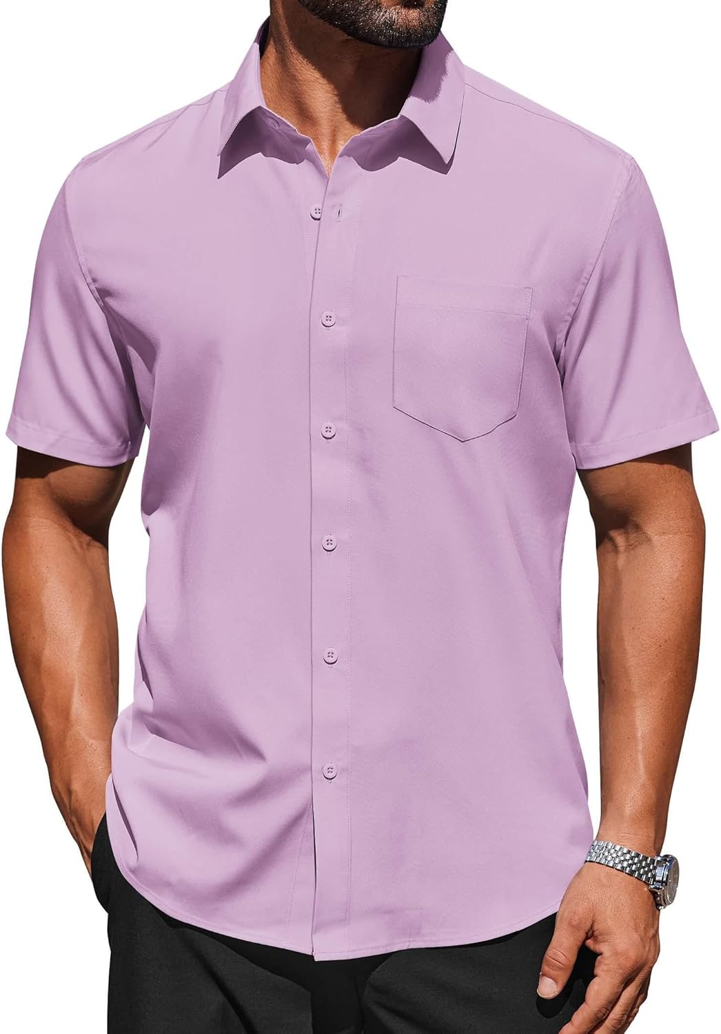 COOFANDY Mens Short Sleeve Button Down Shirts Lightweight Stain Shield Business Casual Dress Shirt Wrinkle Free COOFANDY Mens Short Sleeve Button Down Shirts Lightweight Stain Shield Business Casual Dress Shirt Wrinkle Free