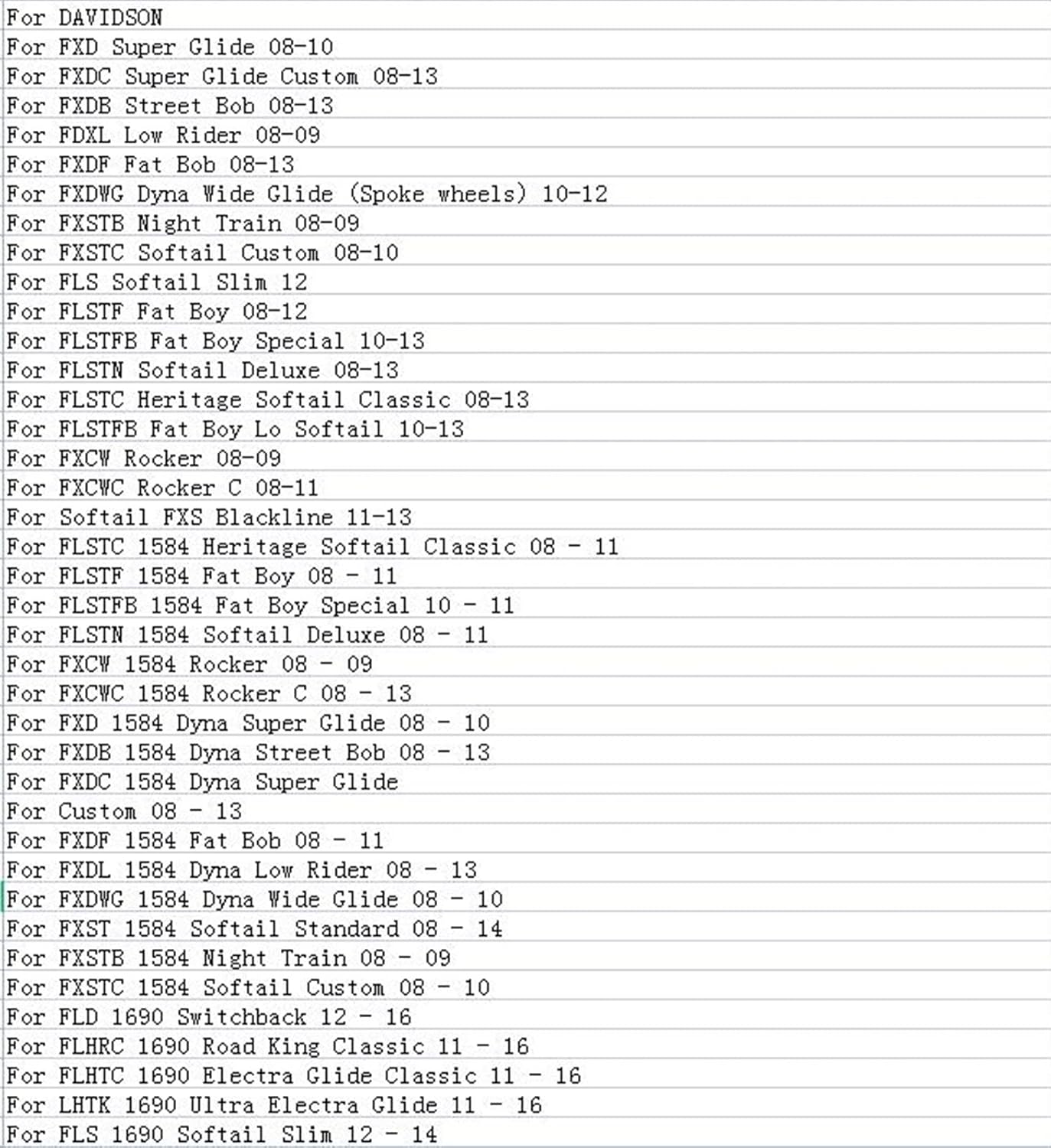 に適合するハーレーダビッドソン FXDC 1584 FXD 1584 ダイナスーパー