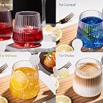 40 Pack Plastic Ribbed Wine Glasses 14oz Origami Style Disposable Wine Cups Unbreakable Clear Plastic Cocktail Glasses Disposable & Reusable for Champagne, Dessert, Catering, Weddings
