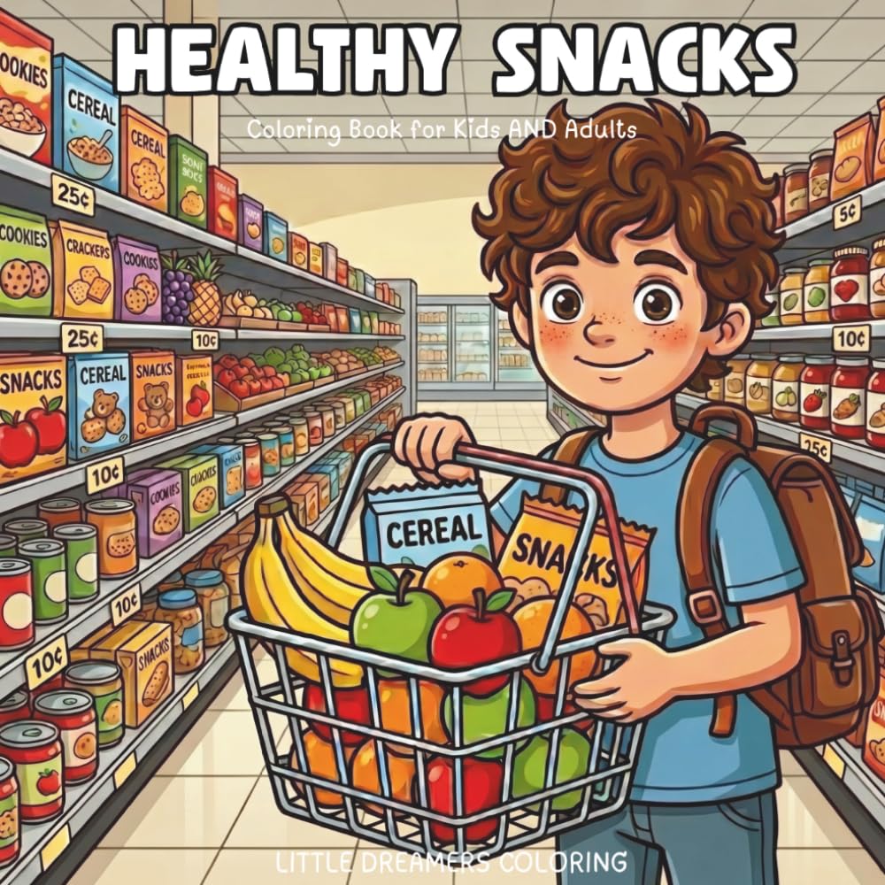 Healthy Snacks: Yummy Healthy snacks coloring book for kids