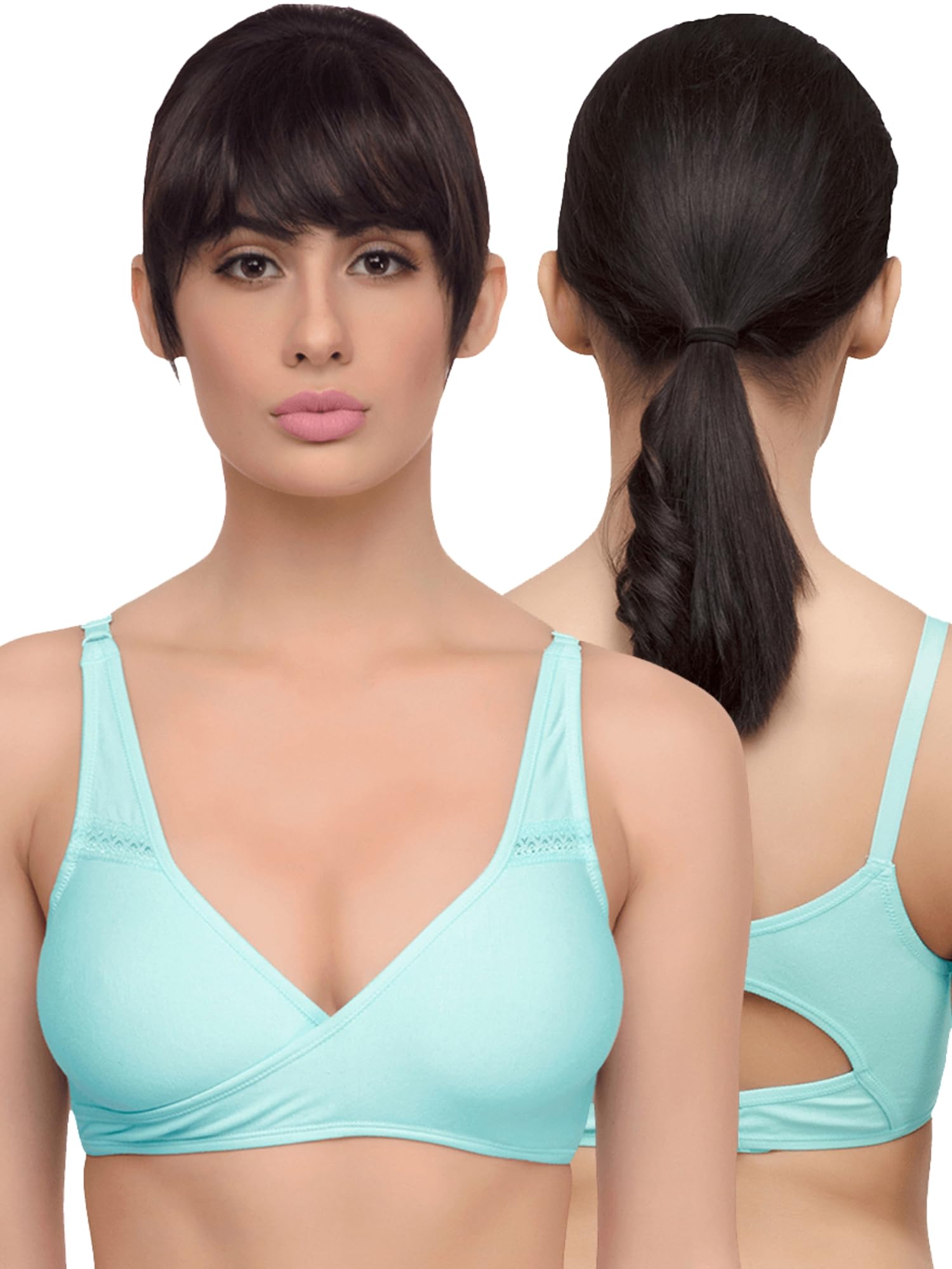 Organic Cotton Bamboo Nursing Bra for Women I Overlap Feeding Bra with High Coverage and Wire-Free Design I Sleep Maternity Wear Without Padding-image-45