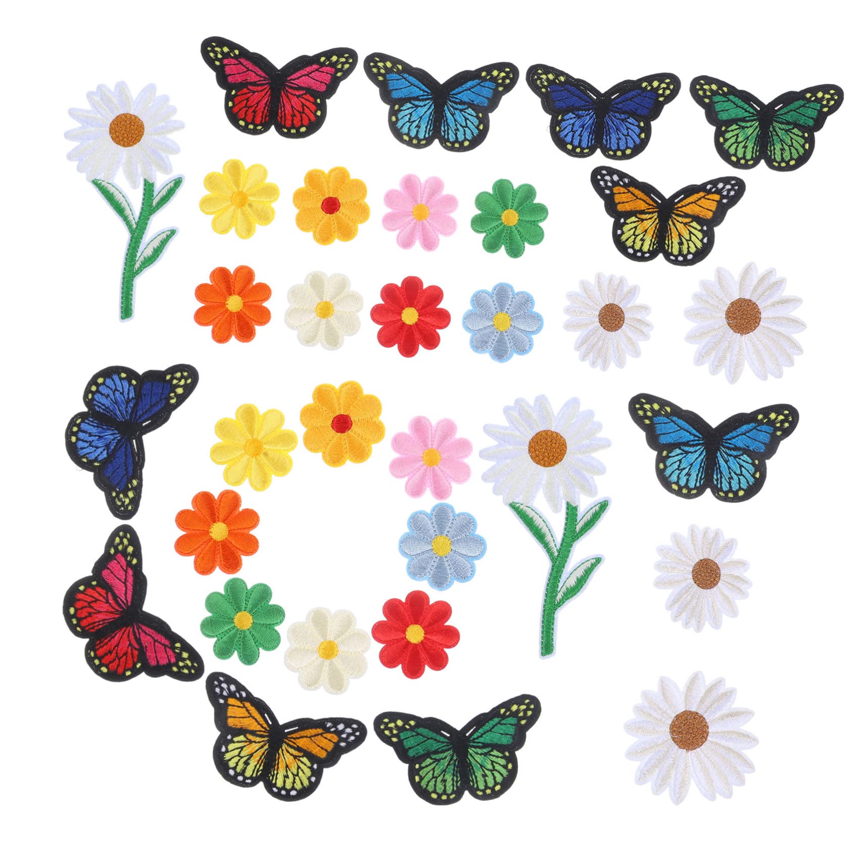 NUOBESTY 117stücke Teiliges Mit Floralen Schmetterlings-patches Bügel Und Nähapplikationen Reparatur Von Jeans Jacken Und Kleidung Dekorative Stickereien Für -projekte
