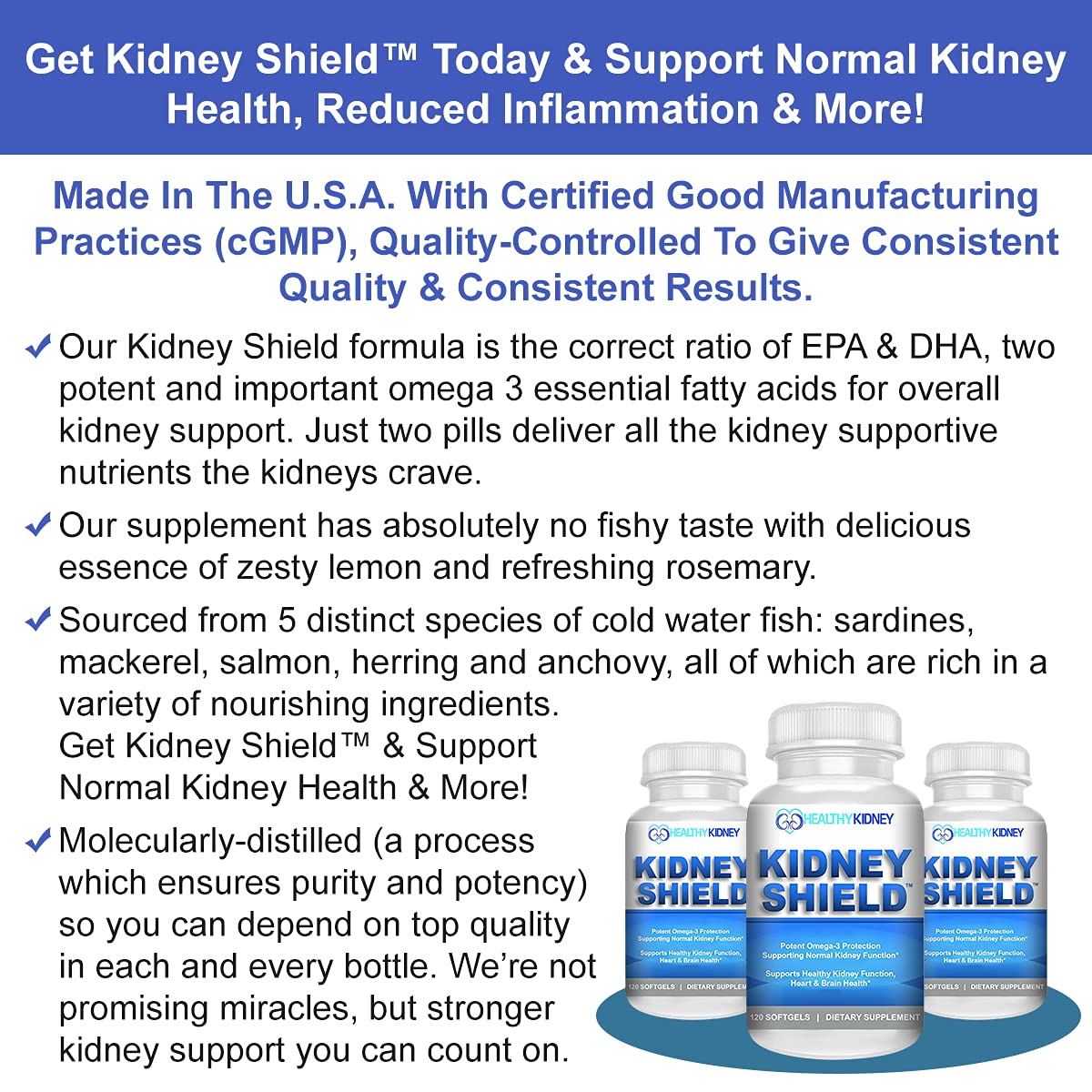 Buy Kidney Shield 120 Caps Kidney Supplement to Support Normal Kidney