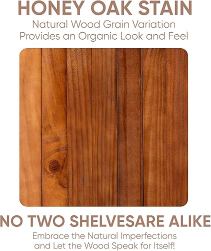 Vista 129 de Homeforia Estantes flotantes de madera de 36 pulgadas, estante flotante grande de madera natural maciza de alta gama de 36 pulgadas, estantes