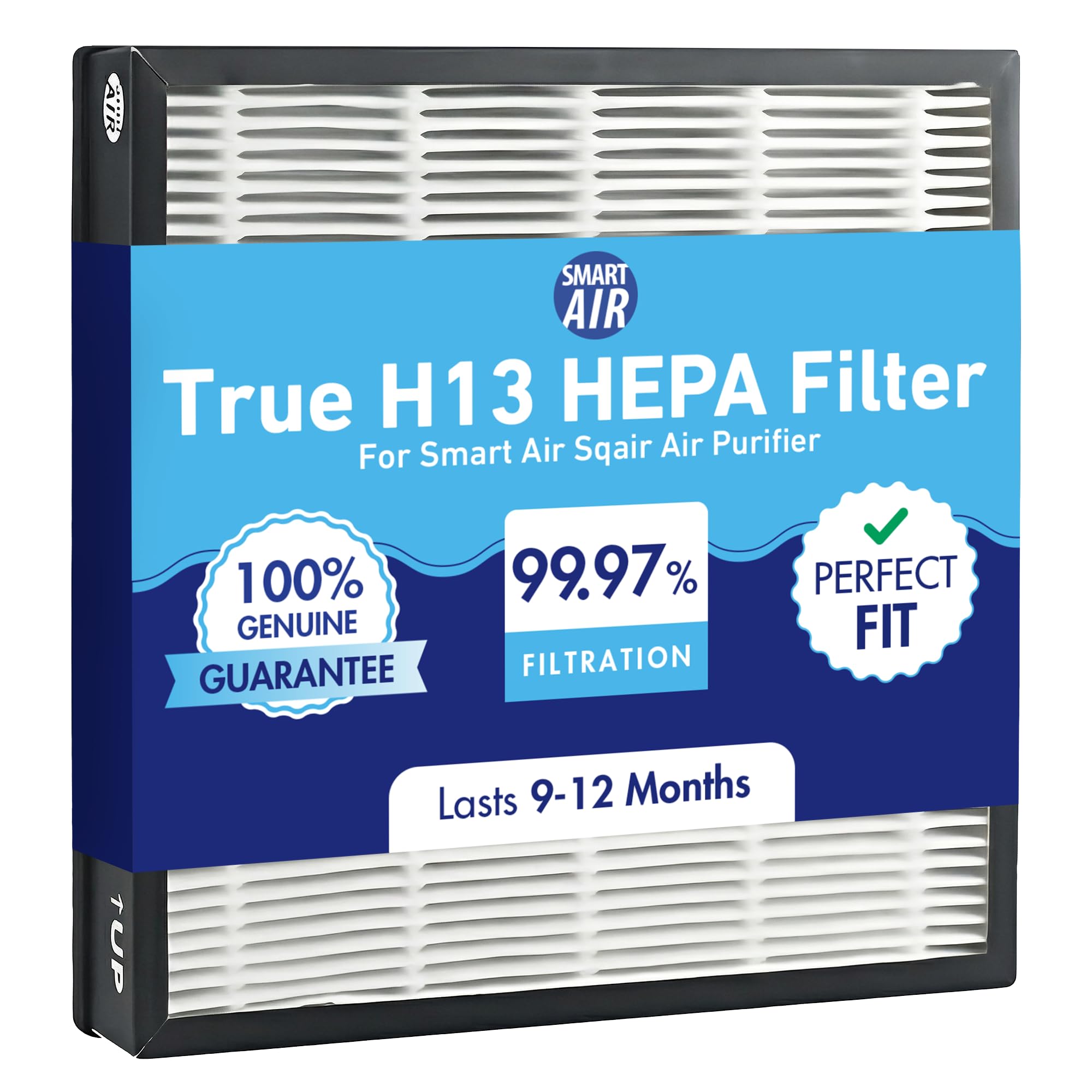 Smart Air (aka Smart Health Sqair Genuine Replacement HEPA Filter | High-Efficiency Particle Filter for Dust, Smoke & Pollen | Compatible Genuine HEPA Replacement Filter (1 Pack)