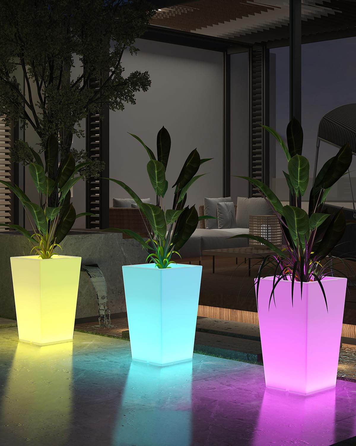 LED Vase Night Light,30-in Rechargeable LED Planter Light w/Remote,16 Colors & 4 Modes Cordless Flower Pot,Waterproof & Sturdy Floor Mood Lamp for Living Room Bedroom Yard Wedding Party Decor