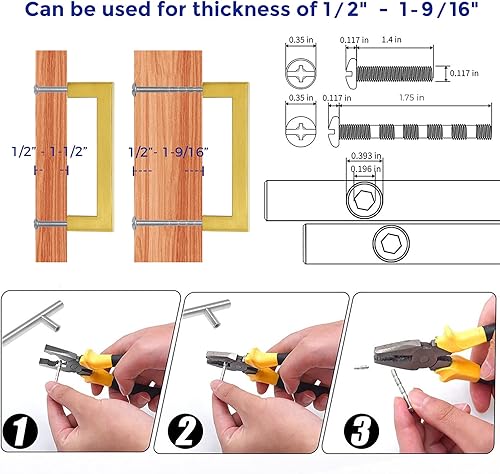Vista 27 de Ravinte Paquete de 25 manijas cuadradas de gabinete de 4 pulgadas, color negro mate, tiradores de cajones, manijas de accesorios de cocina