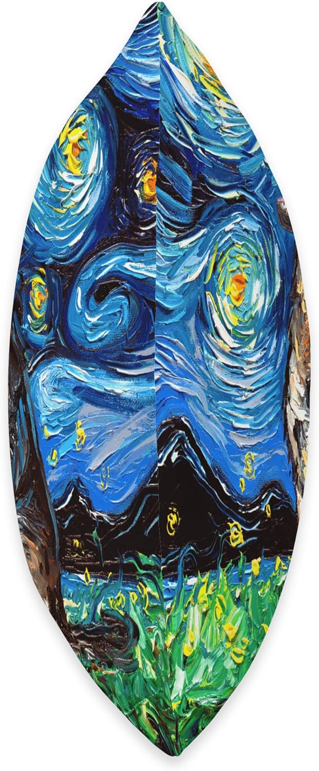 German Shepherd Starry Night GSD Dog Lover Artwork Throw Pillow