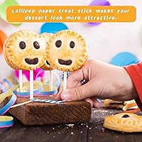Vista 6 de 100 palitos de piruleta blancos de 6 pulgadas, palitos de papel de piruleta, palitos de papel para cupcakes, dulces caseros, chocolate, postre