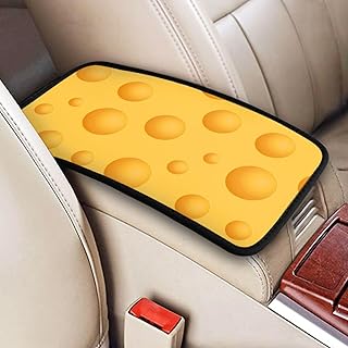 Yellow Cheese Pattern Automotive Center Console Pad, Soft Armrest Seat Cover Pad, Suitable for SUV, Truck, and Automotive Armrest Protectors