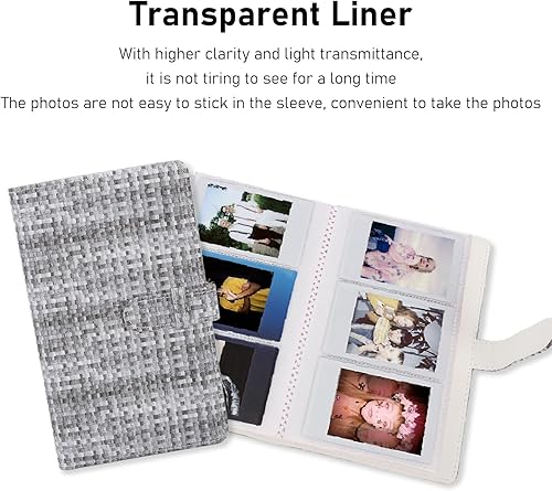 Miniatura 4 de Álbum de fotos, 3 pulgadas, 96 bolsillos, de gran capacidad, de piel sintética, protector de fotos, portátil, ligero, impermeable, álbum de fotos