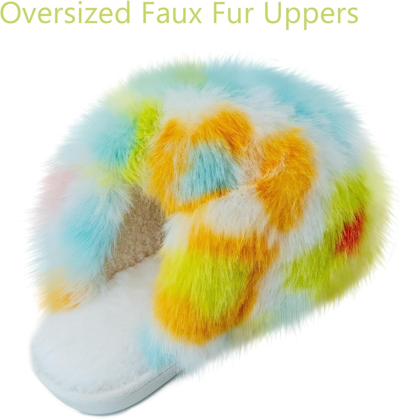 ISZPLUSH Womens Fluffy Slipper Cozy Leopard Oversized Faux Fur Flat Non Slip Rubber Sole Warm Home Fairy House Shoes Indoor Fleece Slippers - Image 2