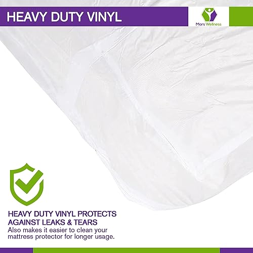 Miniatura 3 de Mars Wellness Protector y funda de colchón de vinilo impermeable  Funda de colchón blanca con cremallera  Funda de colchón para cama  Bulk 20