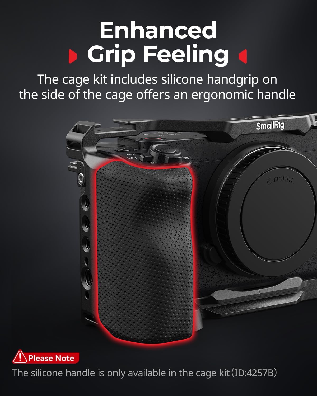 SmallRig ZV-E1 Cage Kit with Silicone Grip and Cable Clamp for HDMI, Full Camera Cage Kit for Sony ZV-E1, Built-in Quick Release Plate for Arca-Type, Cold Shoe Mounts, for DJI Mic 2 - Image 7