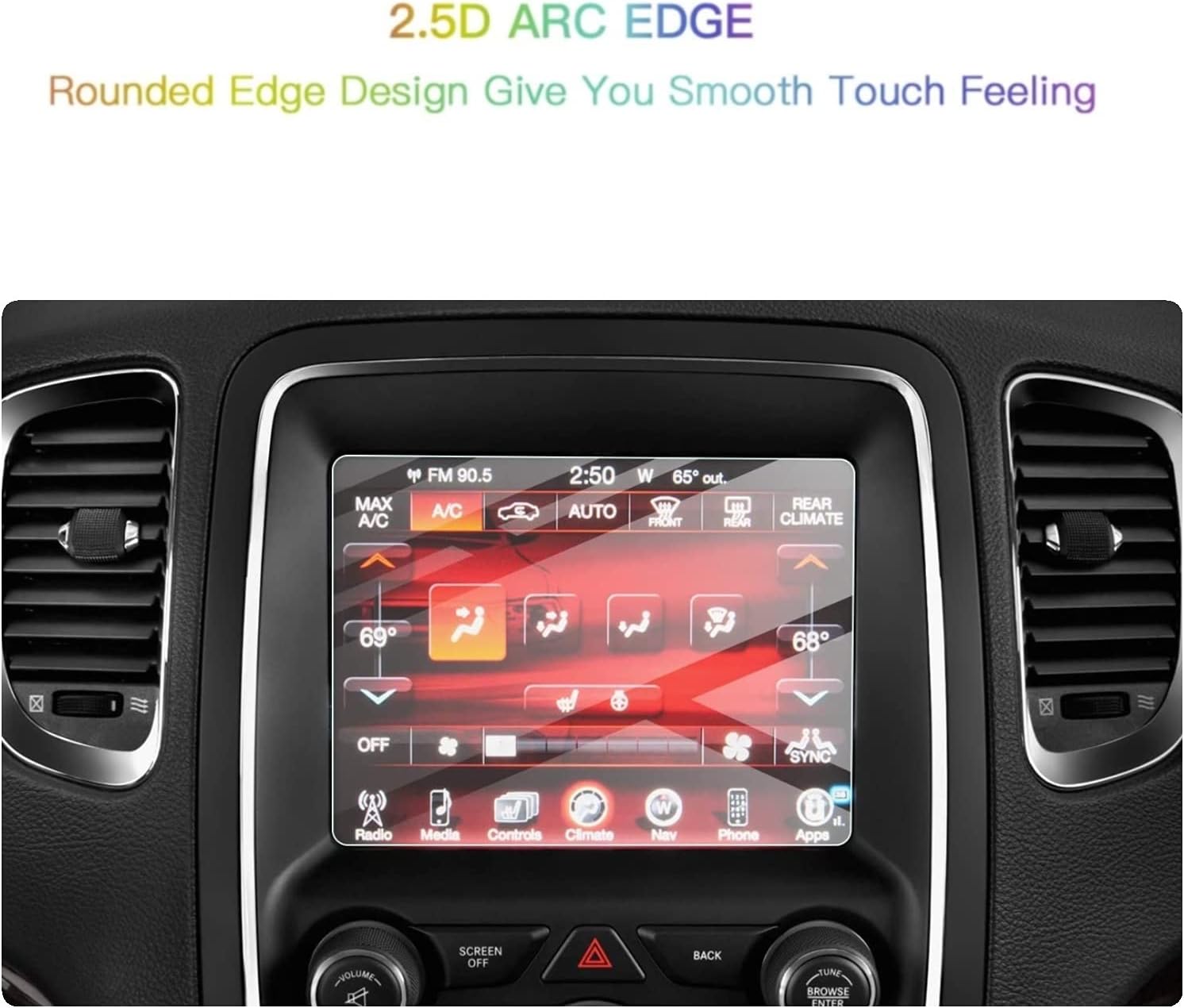 tempered glass screen protector compatible with 2019 2021 durangoanti explosion scratchhd clearsssky premium navigation accessories