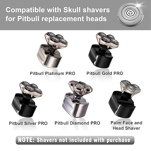 Miniatura 2 de 16 cabezales de repuesto para afeitadora, compatible con cuchillas de repuesto para afeitadora Skull Shaver Pitbull Gold PRO 4 cabezales
