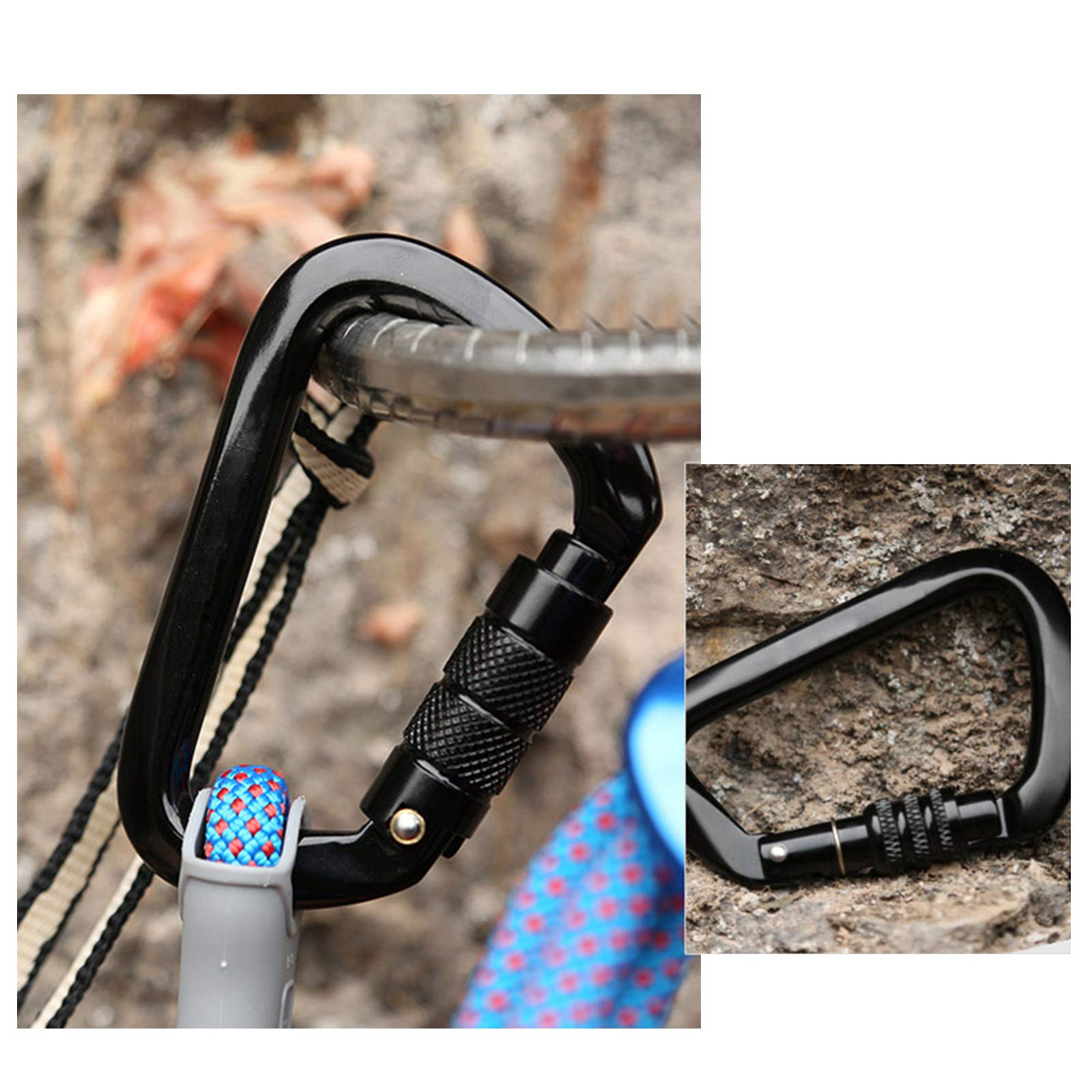 ArinkO Paquete de 2 mosquetones de Aluminio livianos, Ideales para Acampar y Hacer Caminatas