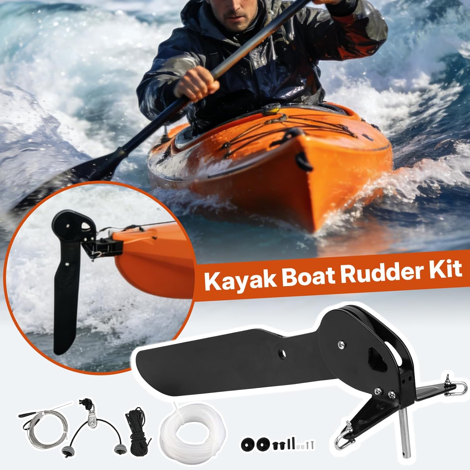 Fishing Boat Rudder Fishing Kayak Rudder Fishing Boat Steering Rudder Kayak Boat Rudder Kit Vane Rudder Set for Sea Kayaks Fishing Boat Ship