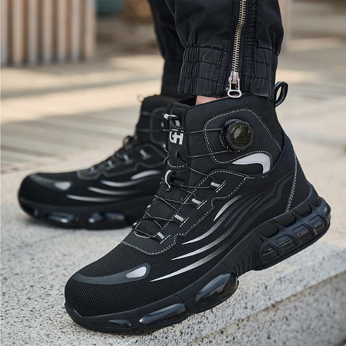 Steel Toe Shoes for Men Non Slip Safety Work Sneakers Lightweight Comfortable Puncture Proof Slip On Athletic Indestructible Construction Cushion Pad - Image 7