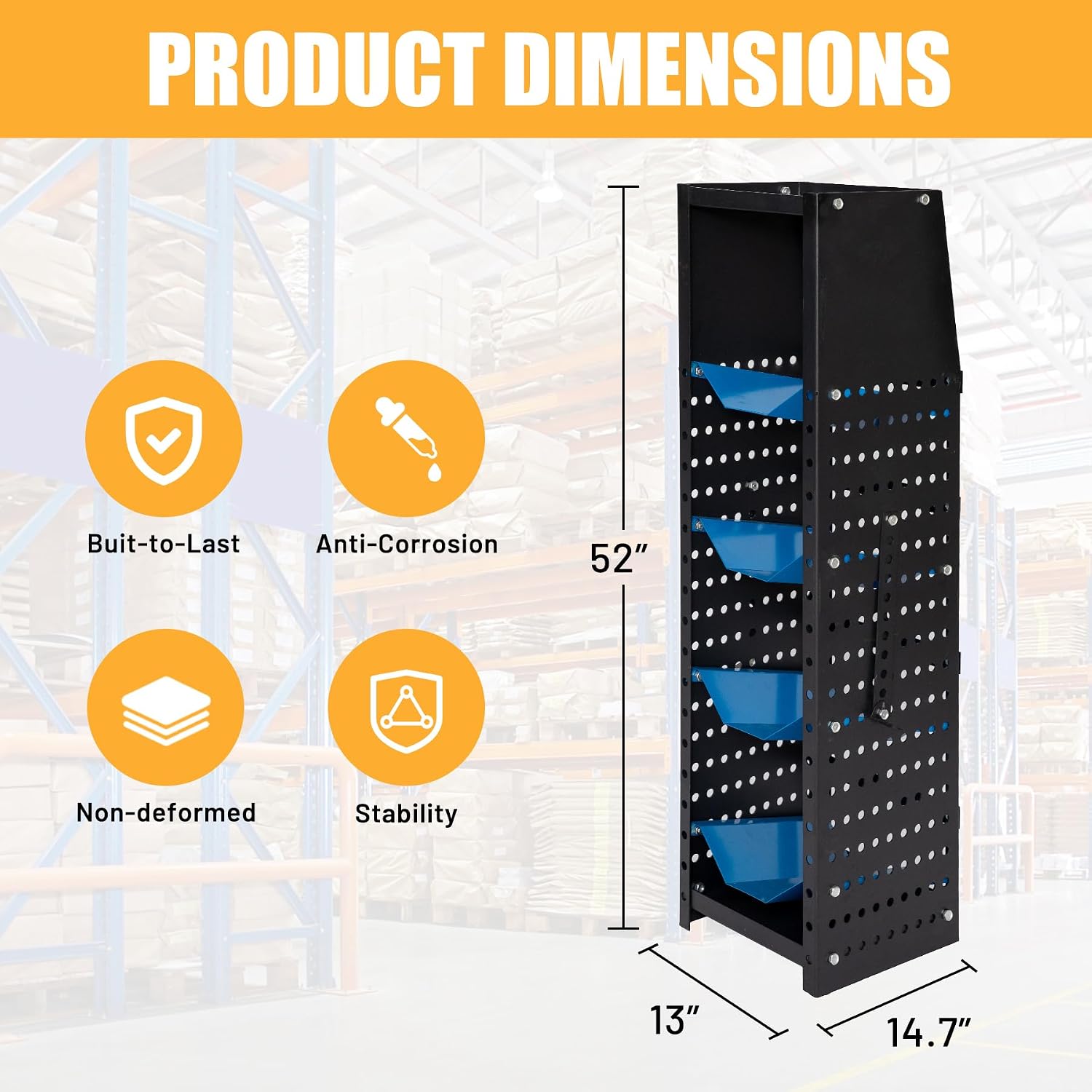 biosp Refrigerant Tank Rack with 4-Tier Sufficient Storage Holder, 4x20lbs, Cylinder Tank Rack Shelving for Gas Oxygen Nitrogen Freon Acetylene Storage for Cargo Van, 52'' x 13'' x 14.7''