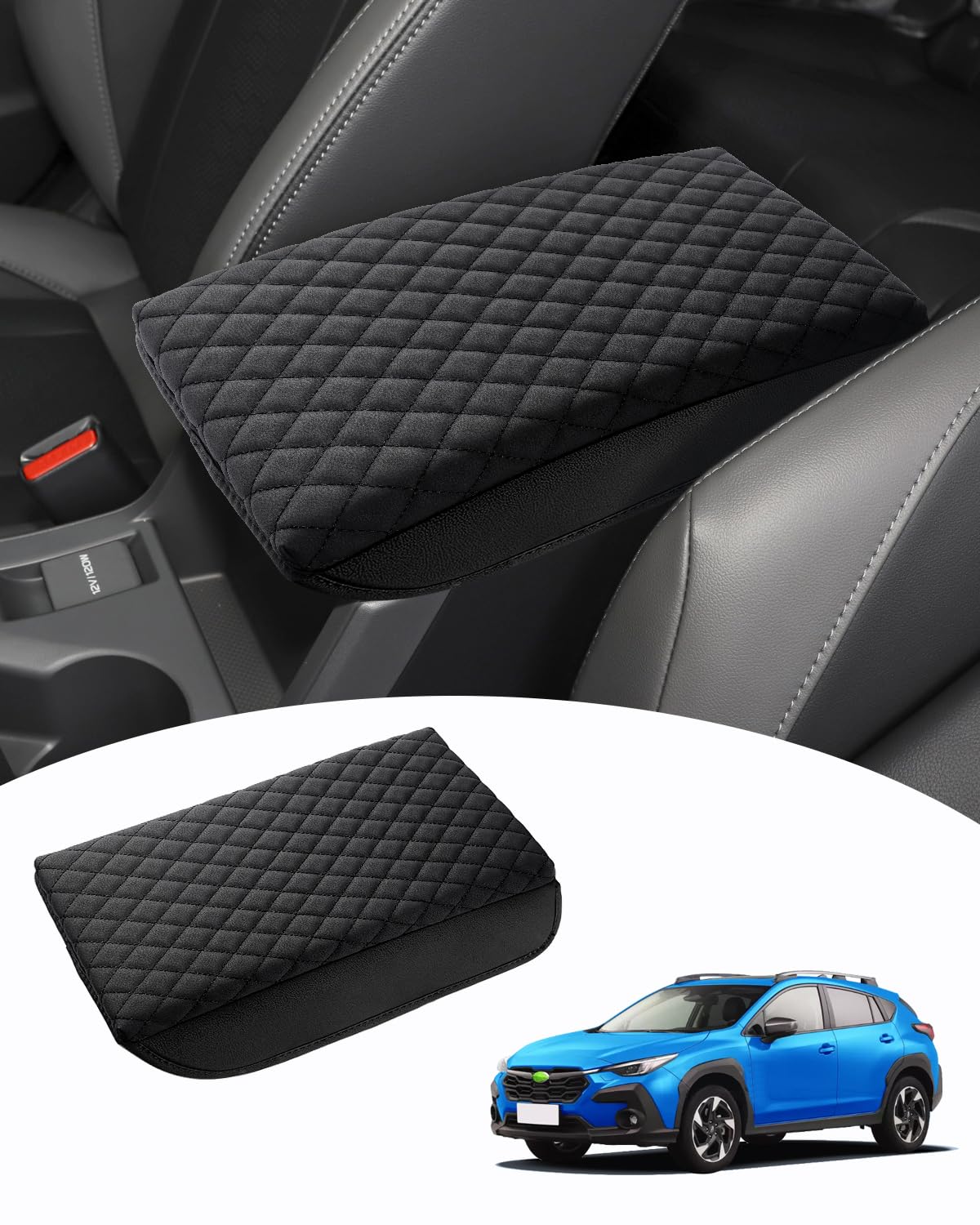 Shademax Center Console Cover Subaru Crosstrek 2024 2025 2026/2024 2025 2026 Impreza Accessories Armrest Cover Cushion Pad Cover PU Leather Middle