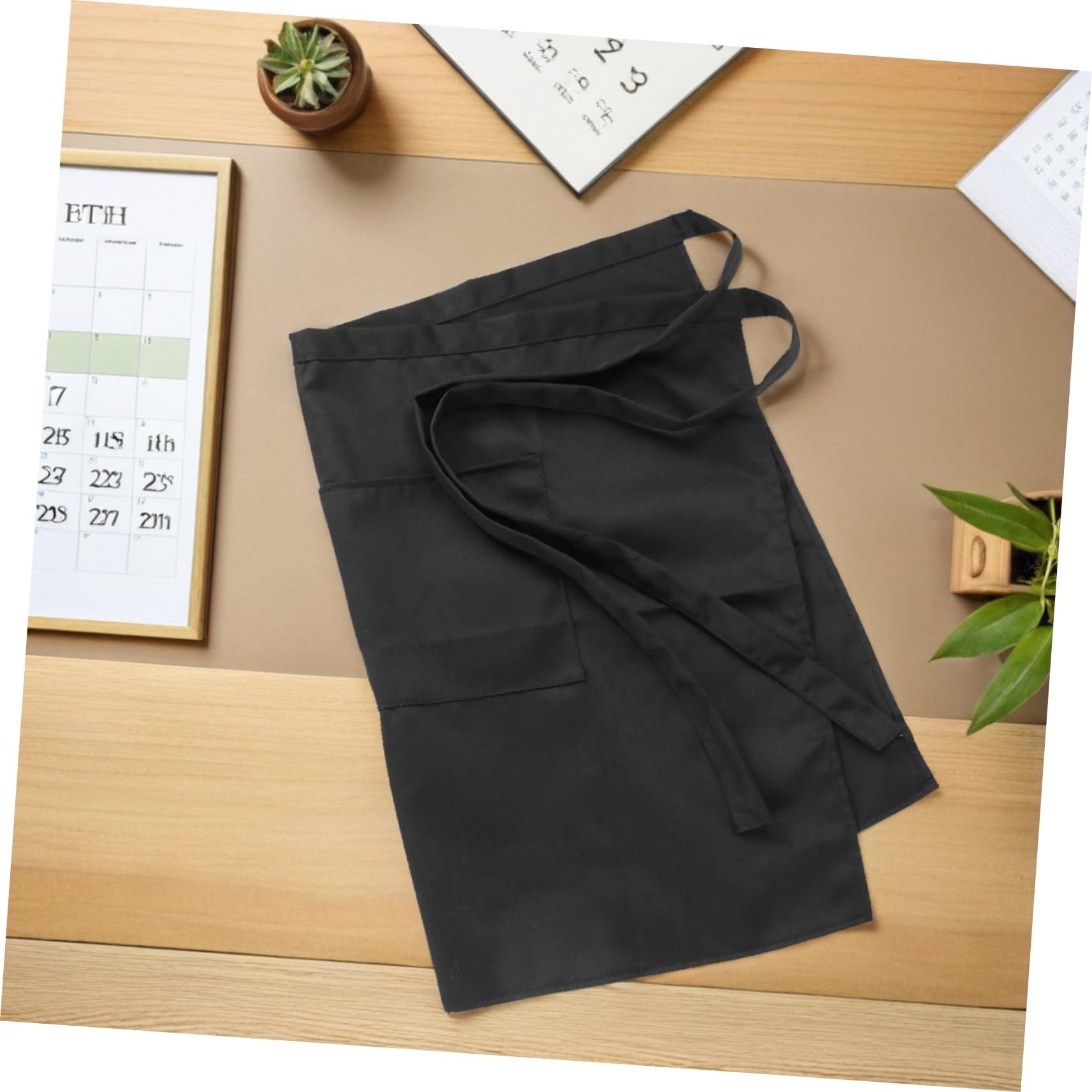 6 Piezas Delantal Corto Unisex para Cocina y Bar Funcionales Cómodo con Tiras de Cintura Poliéster Lavable para Uso Profesional y Doméstico