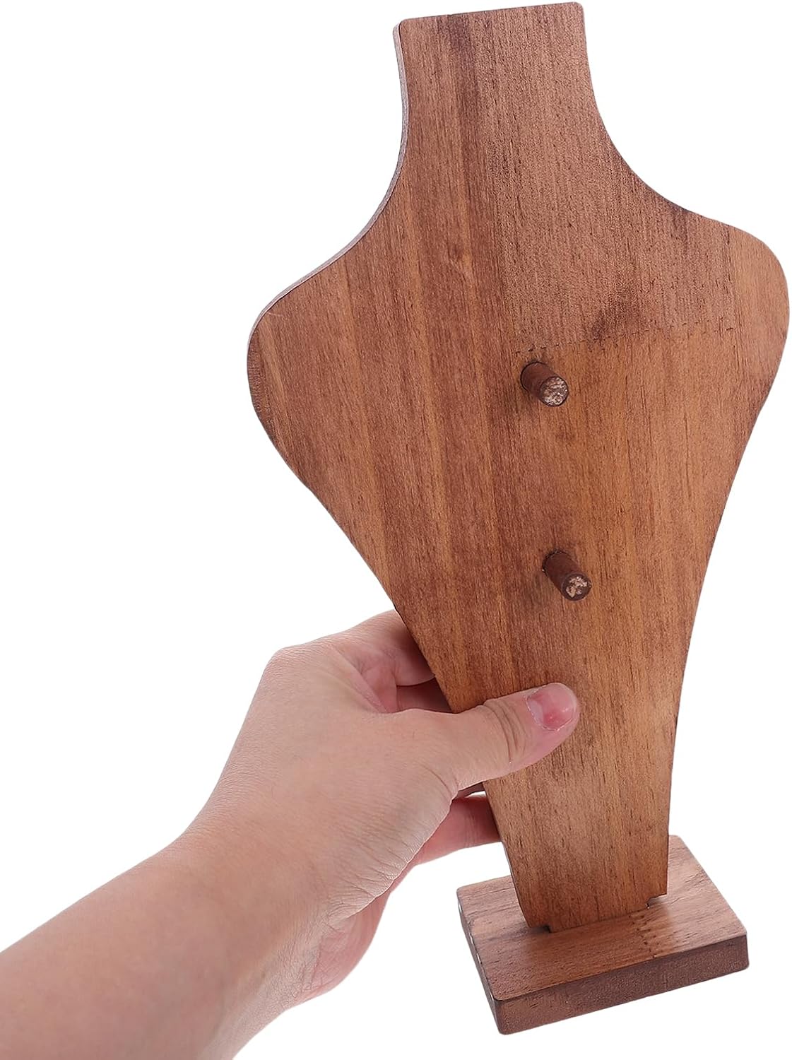 BESTonZON Wooden Jewelry Bust: Vase Shaped Necklace Display Stand Jewelry Chain Bust Display Organizer Necklace Holder Stand For Retail Stores And Trade Shows