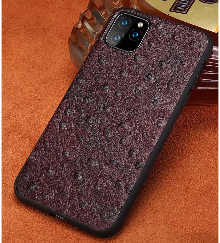 Étui iPhone 11 antichoc marron en cuir véritable pour le bureau