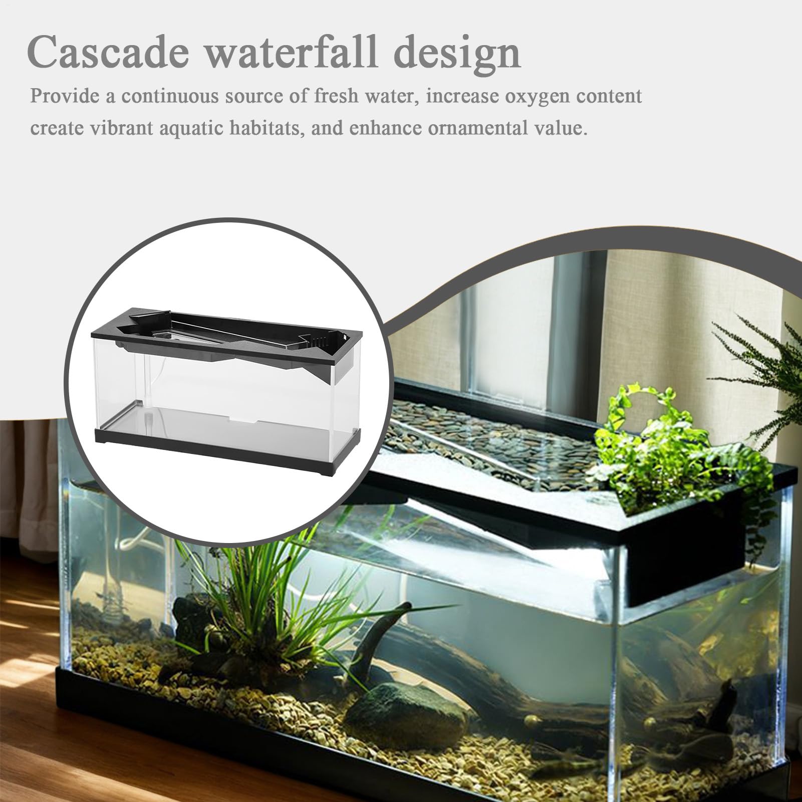 Acquario Ufficio Acrilico Trasparente con Filtro Serbatoio Di Pesce Rettangolare Kit per Acquario con Pompa Aria