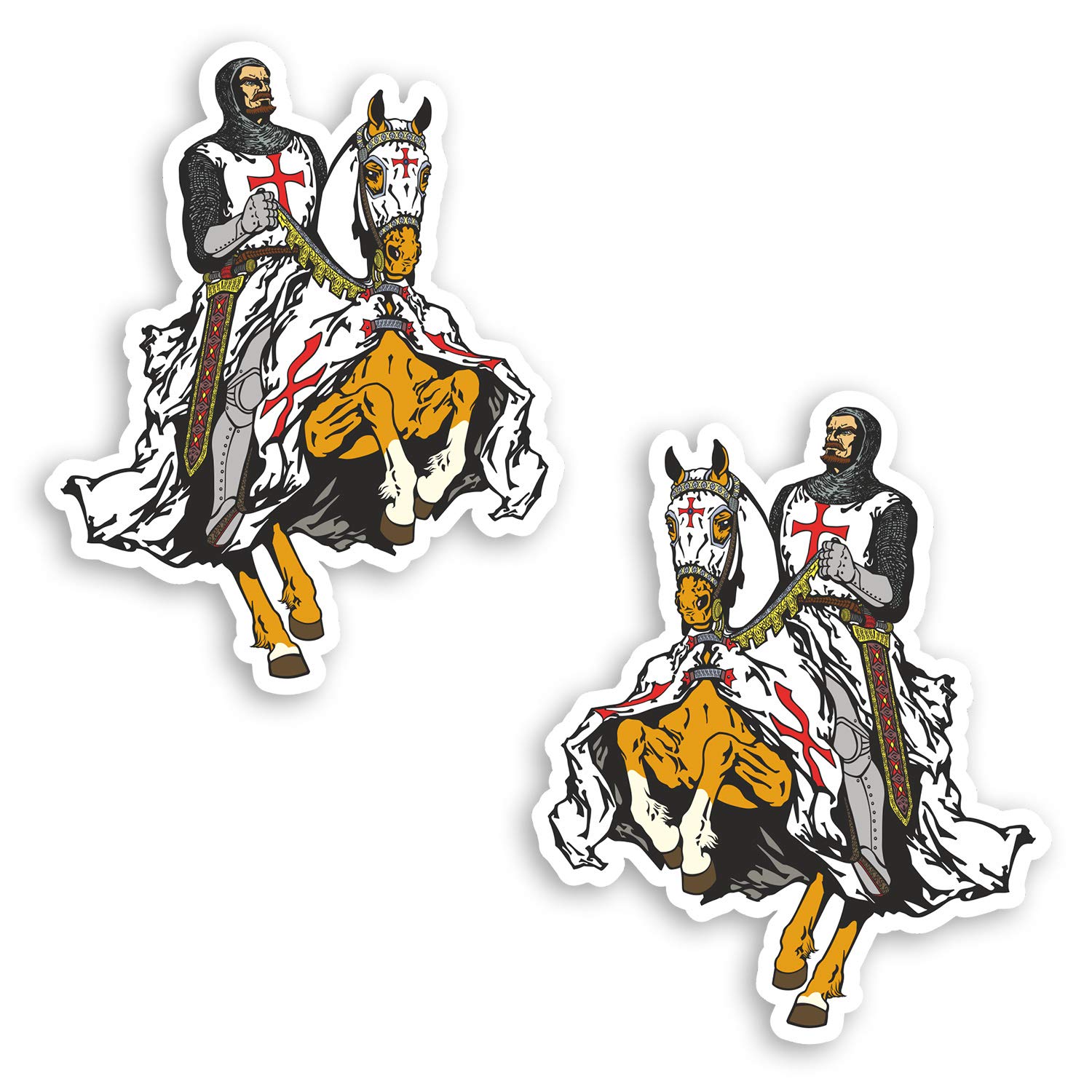 Destination Vinyl Ltd Multi 2 X 10Cm Medieval Knight Vinyl Stickers - Middle Ages Laptop Sticker #29052