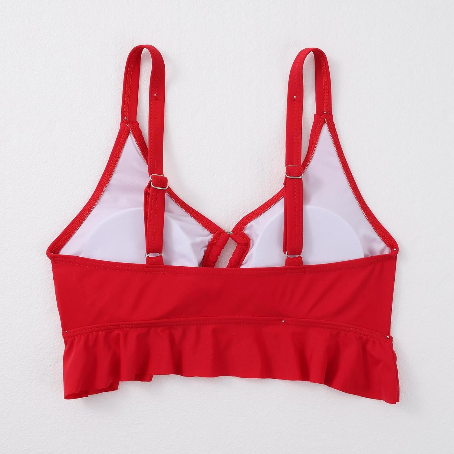 ESHOWEE Girls Swimsuits 2 Piece Bathing Suit Set Toddler Ruffle Tank Top Front Cutout Beach Summer Bikini Swimwear 2-12Y - Image 4