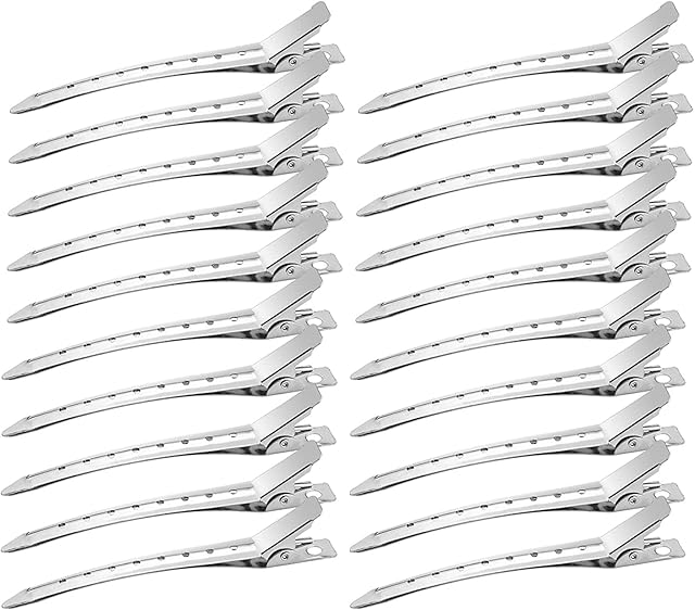 Pin Curl Clips, Silver Metal Hair Clips 24 pcs, Alligator Clips Hair, Hair Pins for Curls for Hair Extensions DIY Hair Accessories (3.5 Inch)